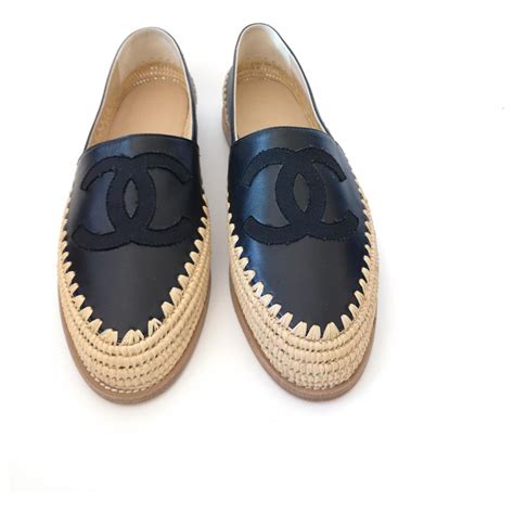 chanel black leather espadrilles buy|authentic chanel espadrilles.